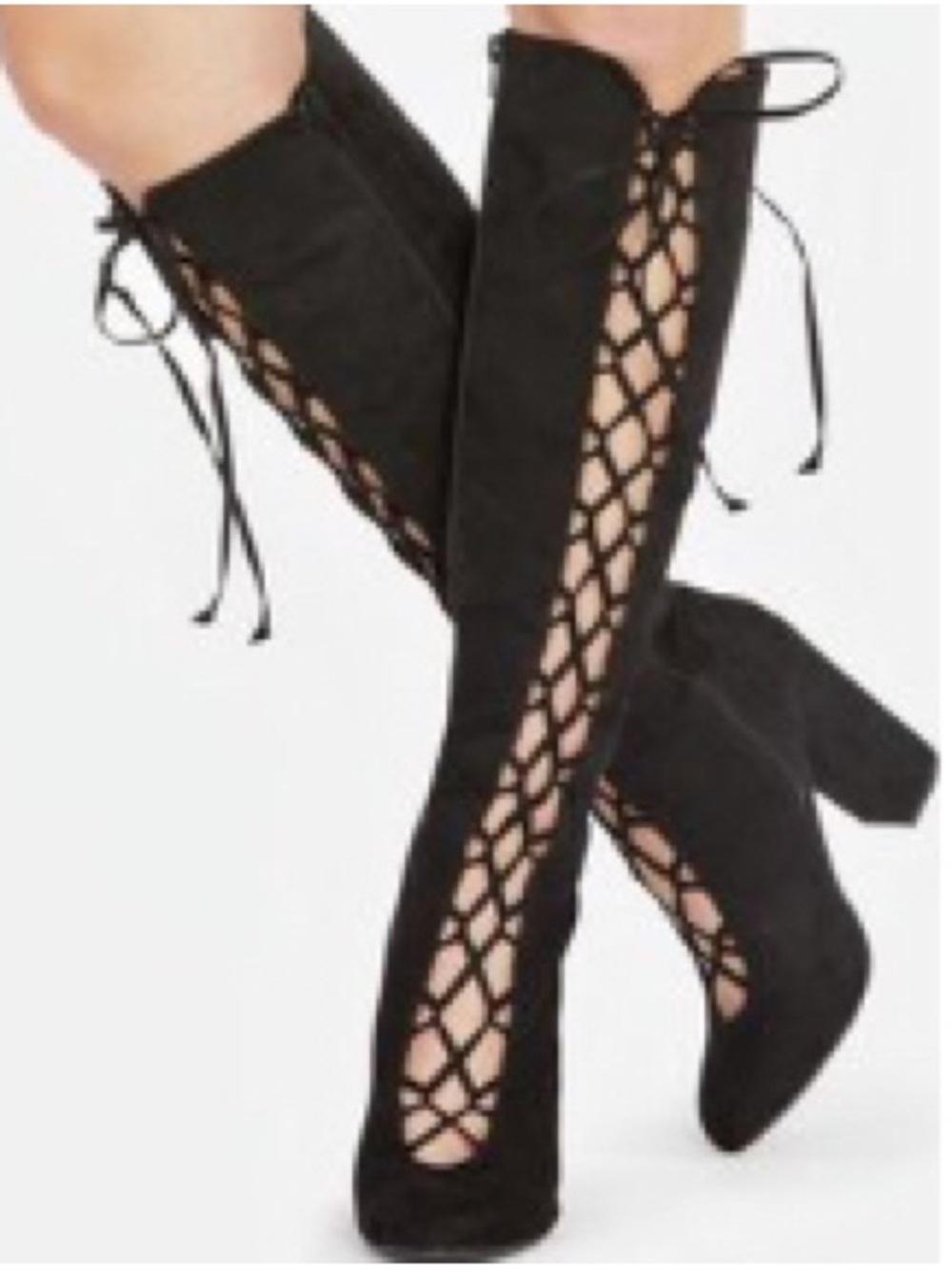 JustFab Elegant Black Over-the-Knee Boots Sz 11